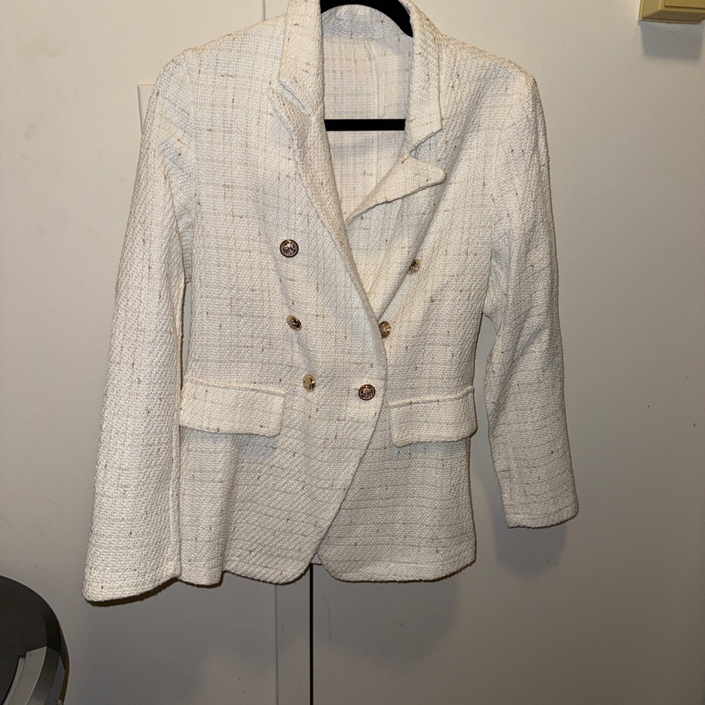 Elegant White Women's Blazer